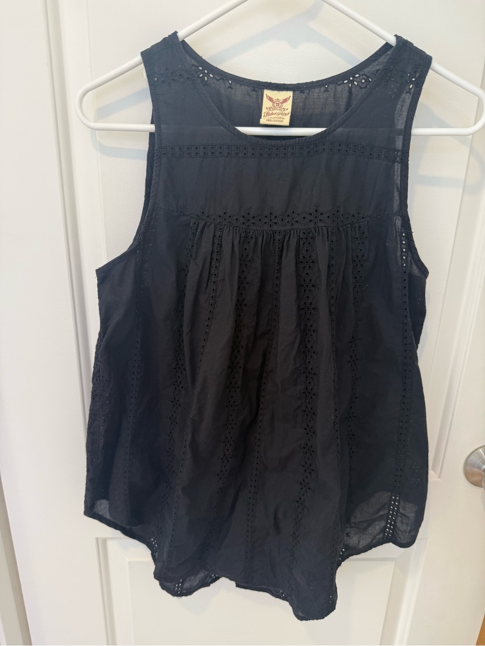 Faded Glory Black Eyelet Sleeveless Tank Top
